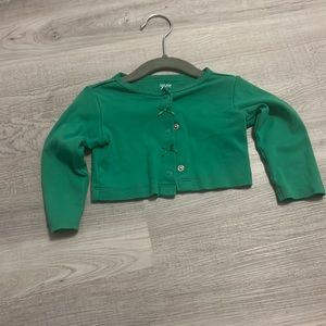 Green coverup (shirt sweater) for a dress 12Mo